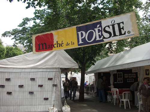 Banner at poetry event, June 2012