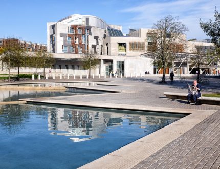 View of the Scottish Parliament exterior